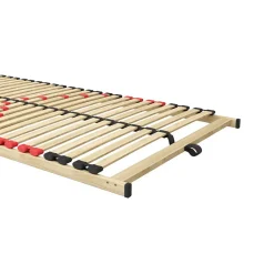 Sommier ZITTARO 28 lattes 90x200 cm Finition chene et noir Soutien ferme et design sobre><noscript><img width=