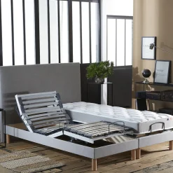 Sommiers électriques lattes lisse gris 2x70x190><noscript><img width=