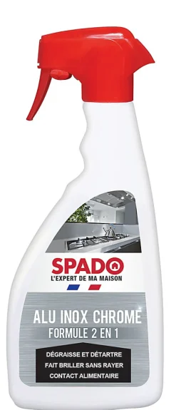 nettoyant alu inox chrome 2 en 1 500ml>Spado