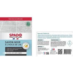 Spado savon noir à l'huile de lin 1l* Savon
