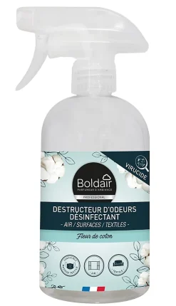 Boldair Spray destructeur d'odeurs désinfectant coton 500ml* Désodorisant Et Parfum D'Ambiance