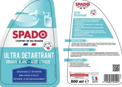 Spado Spray nettoyant ultra détartrant vinaigre blanc 500ml* Nettoyant Pour Salle De Bains