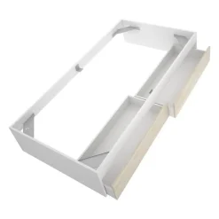 Generic Structure de lit - LAGO - 2 tiroirs - 90 x 190 cm - Blanc / Chene* Lit Simple