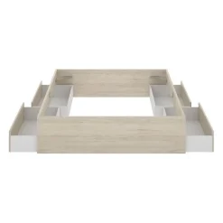 Structure de lit - LAGO - 140 x 190 cm - 4 tiroirs - Chene><noscript><img width=