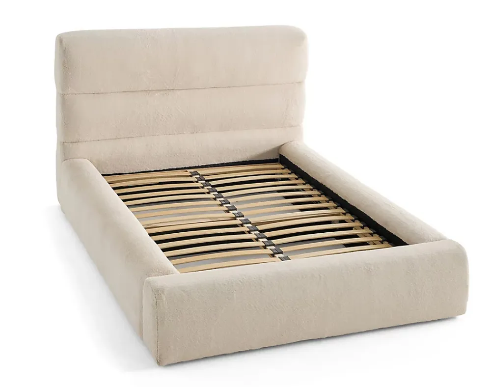 Lisa Design Sunset - lit coffre - 140x190 cm - sommier inclus - en fausse fourrure -* Lit Coffre