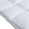 Vente-unique Surconfort de matelas anti-acariens 2 places - 160 x 200 cm - Enveloppe satin 120 fils/cm2 - garnissage 1000gr/m2 - Blanc* Surmatelas