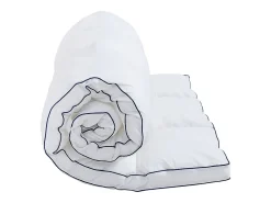 Vente-unique Surconfort de matelas anti-acariens 2 places - 160 x 200 cm - Enveloppe satin 120 fils/cm2 - garnissage 1000gr/m2 - Blanc* Surmatelas