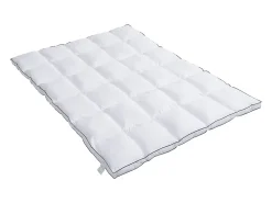 Vente-unique Surconfort de matelas anti-acariens 2 places - 160 x 200 cm - Enveloppe satin 120 fils/cm2 - garnissage 1000gr/m2 - Blanc* Surmatelas