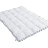 Vente-unique Surconfort de matelas anti-acariens 2 places - 140 x 190 cm - Enveloppe satin 120 fils/cm2 - garnissage 1000gr/m2 - Blanc* Surmatelas