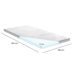 Meubletmoi Surmatelas 180 x 200 cm mousse mémoire de forme et gel AirFeel™ - LUNA* Surmatelas