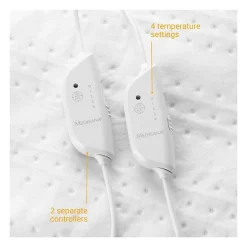 Medisana Surmatelas chauffant King Size - HU 676 XXL - 2 éléments de commande, 150 x 160 cm, 4 réglages de températures, lav* Couverture