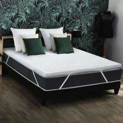 Surmatelas déhoussable mousse à mémoire forme 50kg/m3 140x190><noscript><img width=