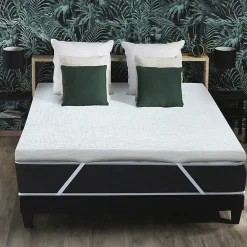 Idliterie Surmatelas déhoussable mousse haute résilience 35kg/m3 7 zones 160x200* Surmatelas