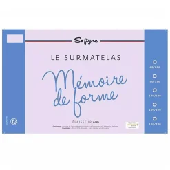 Lestra Surmatelas Softyne à mémoire de forme 80 x 200 cm* Surmatelas