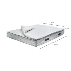 Talamo Italia Surmatelas simple Dmammin, Surmatelas pour améliorer la posture, Surmatelas en mousse à mémoire de forme, 80x200xh5 cm* Surmatelas