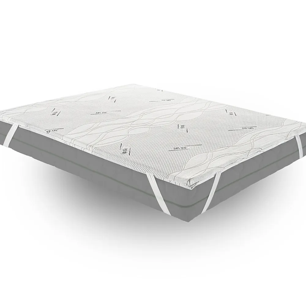 Sur-matelas 90x200 - Mousse à Mémoire De Forme - Epaisseur 5 cm - Revêtement Amovible Silver Fresh>Materassiedoghe Sale