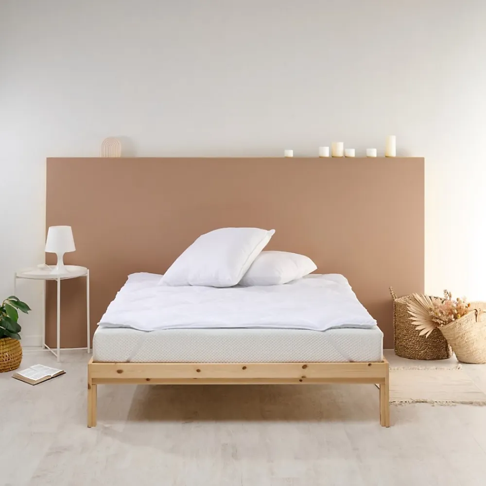 Bleu Calin Surmatelas 160x200 cm Confort Moelleux et Respirant LAVABLE À 95 C* Surmatelas