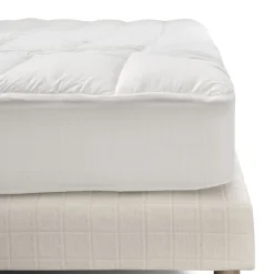 Surmatelas 90x190 cm SENSATION DUVET Confort Moelleux Enveloppe 100% coton><noscript><img width=
