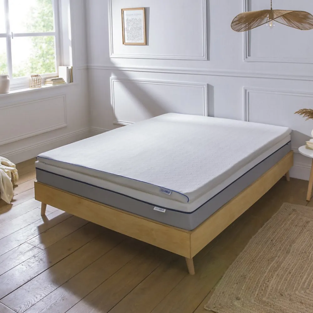 Surmatelas 180x200cm Mémoire de forme L'ACCUEILLANT>Bleu Calin Clearance
