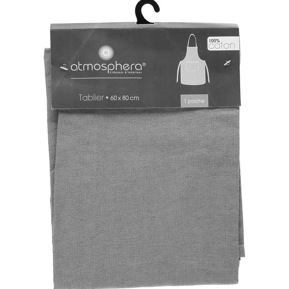Tablier - coton - gris clair - 60x80 cm - Atmosphera>Atmosphera Créateur D'Intérieur New