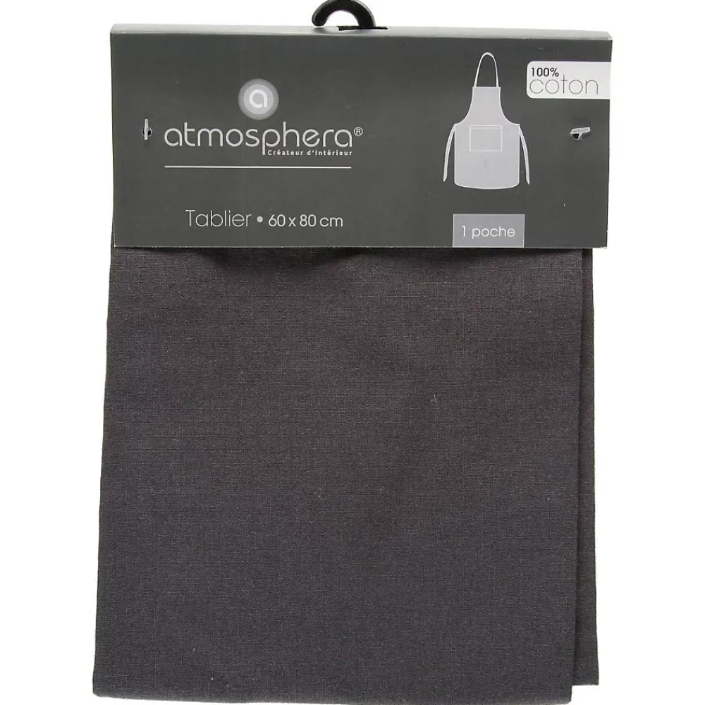 Atmosphera Créateur D'Intérieur Tablier - coton - gris foncé - 60x80 cm - Atmosphera* Boutis, Couvre-Lit, Édredon