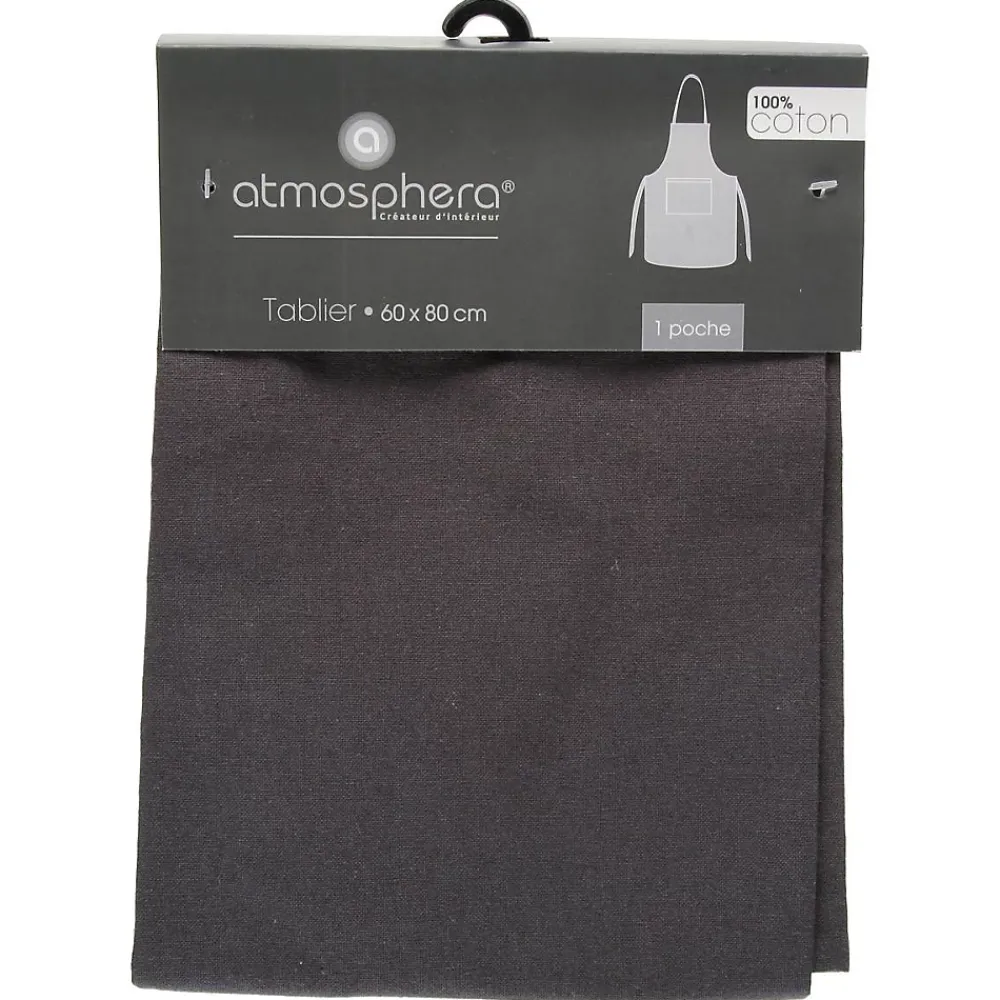 Atmosphera Créateur D'Intérieur Tablier - coton - gris foncé - 60x80 cm - Atmosphera* Boutis, Couvre-Lit, Édredon