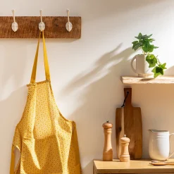 Tablier imprimé Paty - jaune ocre - coton 60x80 cm - Atmosphera>Atmosphera Créateur D'Intérieur