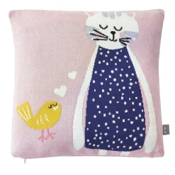 Taie de coussin en tricot de coton Chat>Sevira Kids Sale