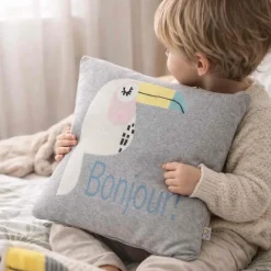 Sevira Kids Taie de coussin en tricot de coton TOUCAN* Taie D'Oreiller