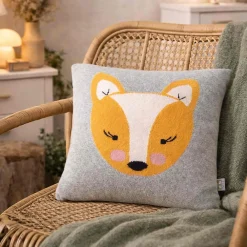 Taie de coussin en tricot de coton RENARD><noscript><img width=