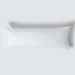 Taie de traversin blanc 100% coton égyptien 200 fils, 50x140 cm ->Homescapes New