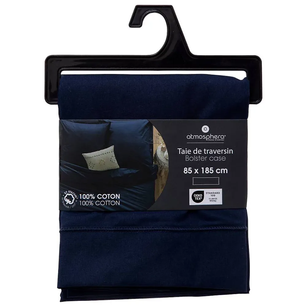 Atmosphera Créateur D'Intérieur Taie de traversin Carina 85x185cm bleu encre - Atmosphera* Boutis, Couvre-Lit, Édredon