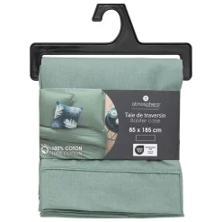 Atmosphera Créateur D'Intérieur Taie de traversin Carina 85x185cm vert céladon - Atmosphera* Boutis, Couvre-Lit, Édredon