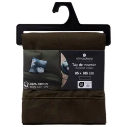 Atmosphera Créateur D'Intérieur Taie de traversin Carina 85x185cm vert kaki - Atmosphera* Boutis, Couvre-Lit, Édredon