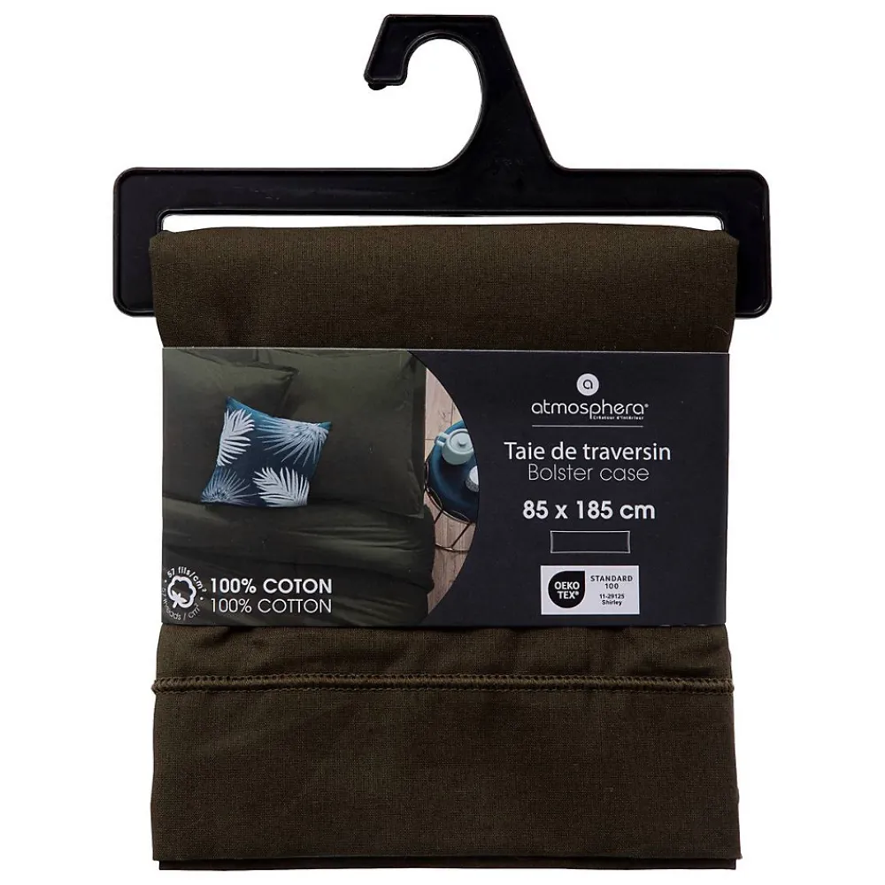 Atmosphera Créateur D'Intérieur Taie de traversin Carina 85x185cm vert kaki - Atmosphera* Boutis, Couvre-Lit, Édredon