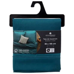 Atmosphera Créateur D'Intérieur Taie de traversin Carina 85x185cm bleu canard - Atmosphera* Boutis, Couvre-Lit, Édredon