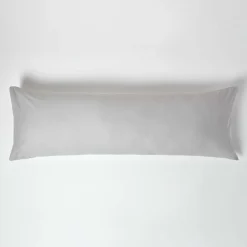 Taie de traversin gris acier 100% coton égyptien 200 fils, 50x140 cm ->Homescapes Outlet