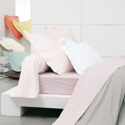 Taie de traversin uni 185x43 cm pur percale PRIMO Blanc><noscript><img width=
