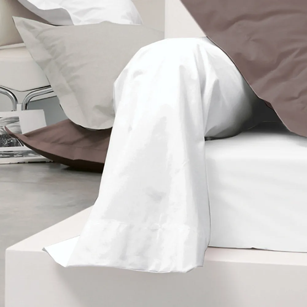 Taie de traversin uni 140x43 cm coton ALTO Blanc>Linnea Hot