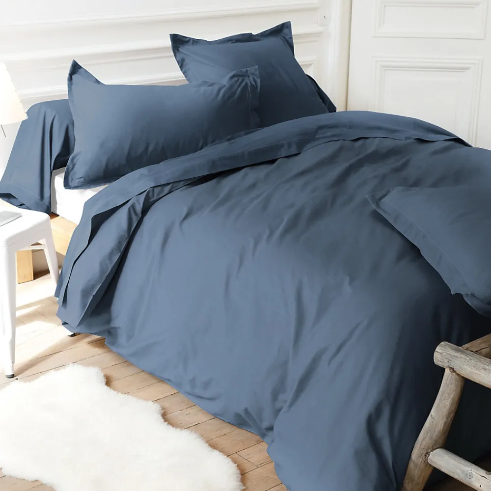 Taie de traversin uni 140x43 cm coton ALTO bleu Jean>Linnea Clearance