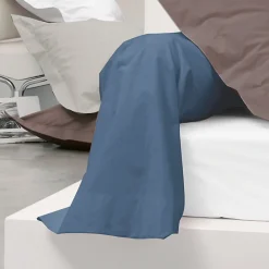 Taie de traversin uni 140x43 cm coton ALTO bleu Jean><noscript><img width=