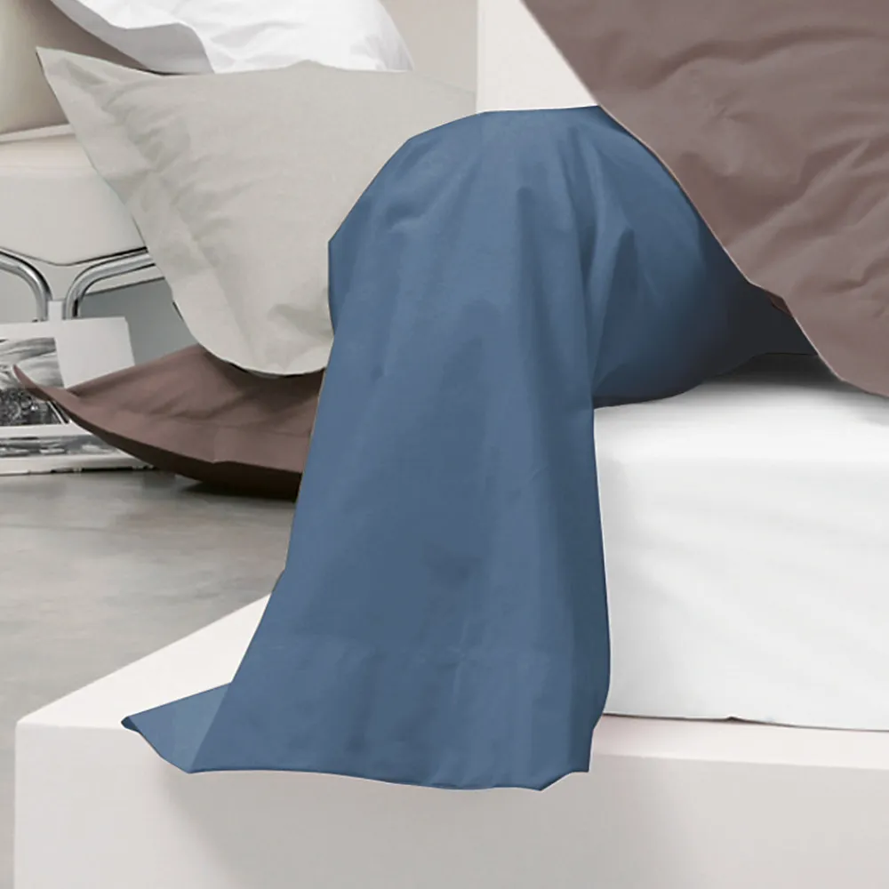 Taie de traversin uni 140x43 cm coton ALTO bleu Jean>Linnea Clearance