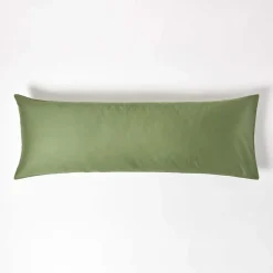 Homescapes Taie de traversin vert mousse en coton égyptien bio 400 fils, 50x140 cm -* Taie D'Oreiller