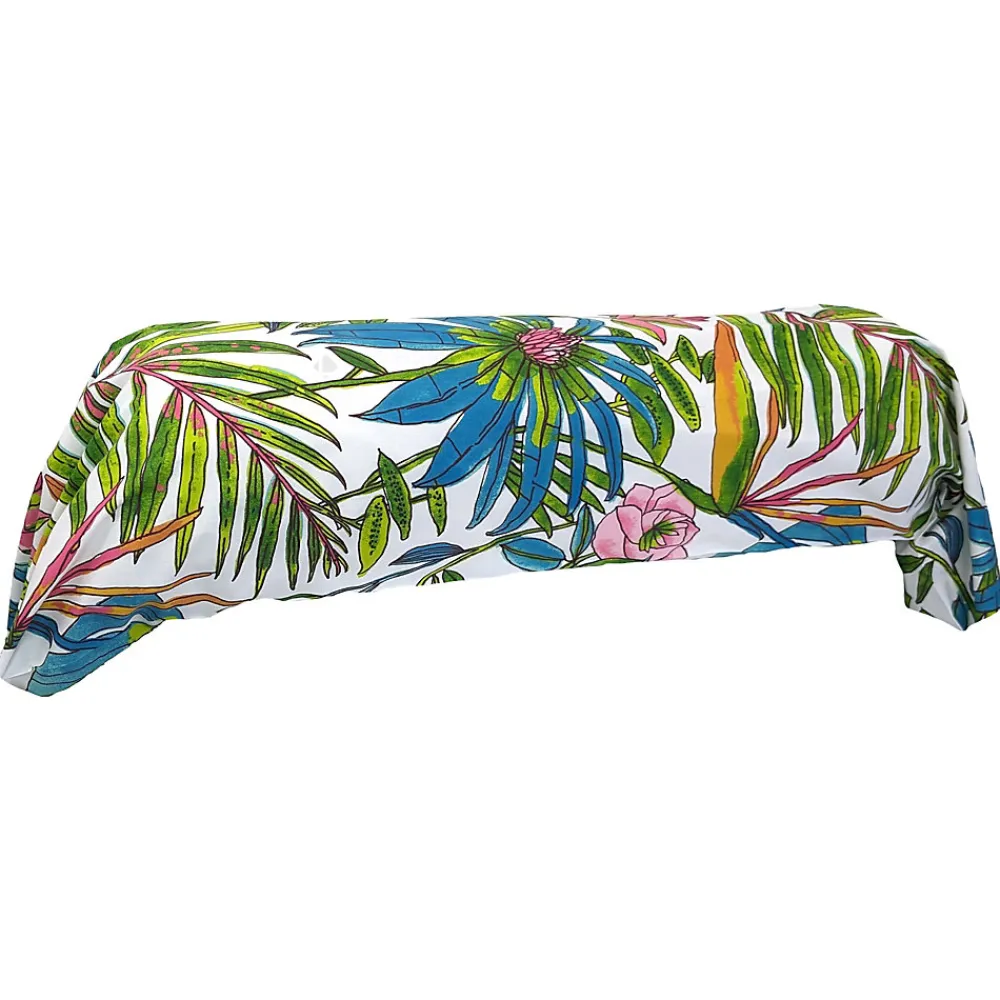 Taie de traversin 240x43 cm coton SUMATRA bleu Paon>Linnea