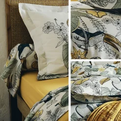 Taie de traversin 200x43 cm coton TOCO vert><noscript><img width=
