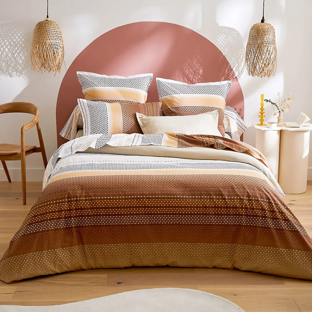 Taie de traversin 86X240 cm coton NIAGARA marron Châtaigne>Linnea Clearance