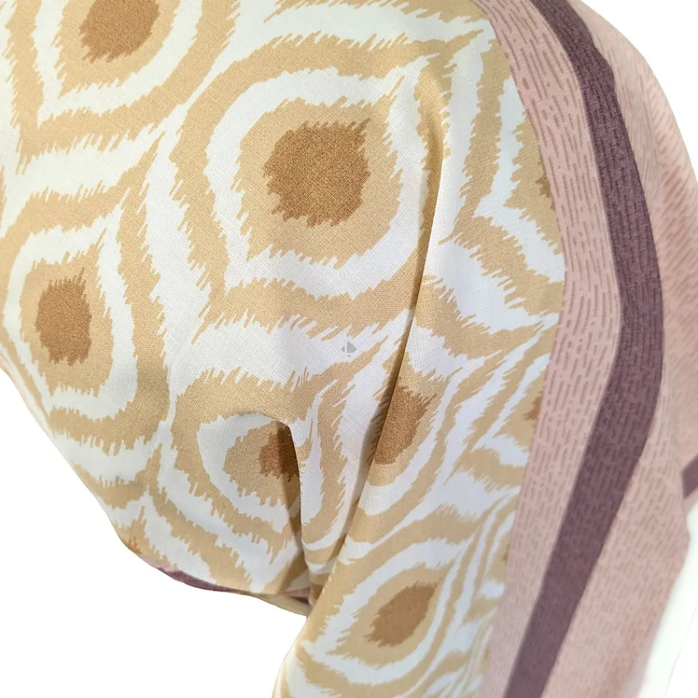 Taie de traversin 200x43 cm coton INOUK rose/beige>Linnea Best