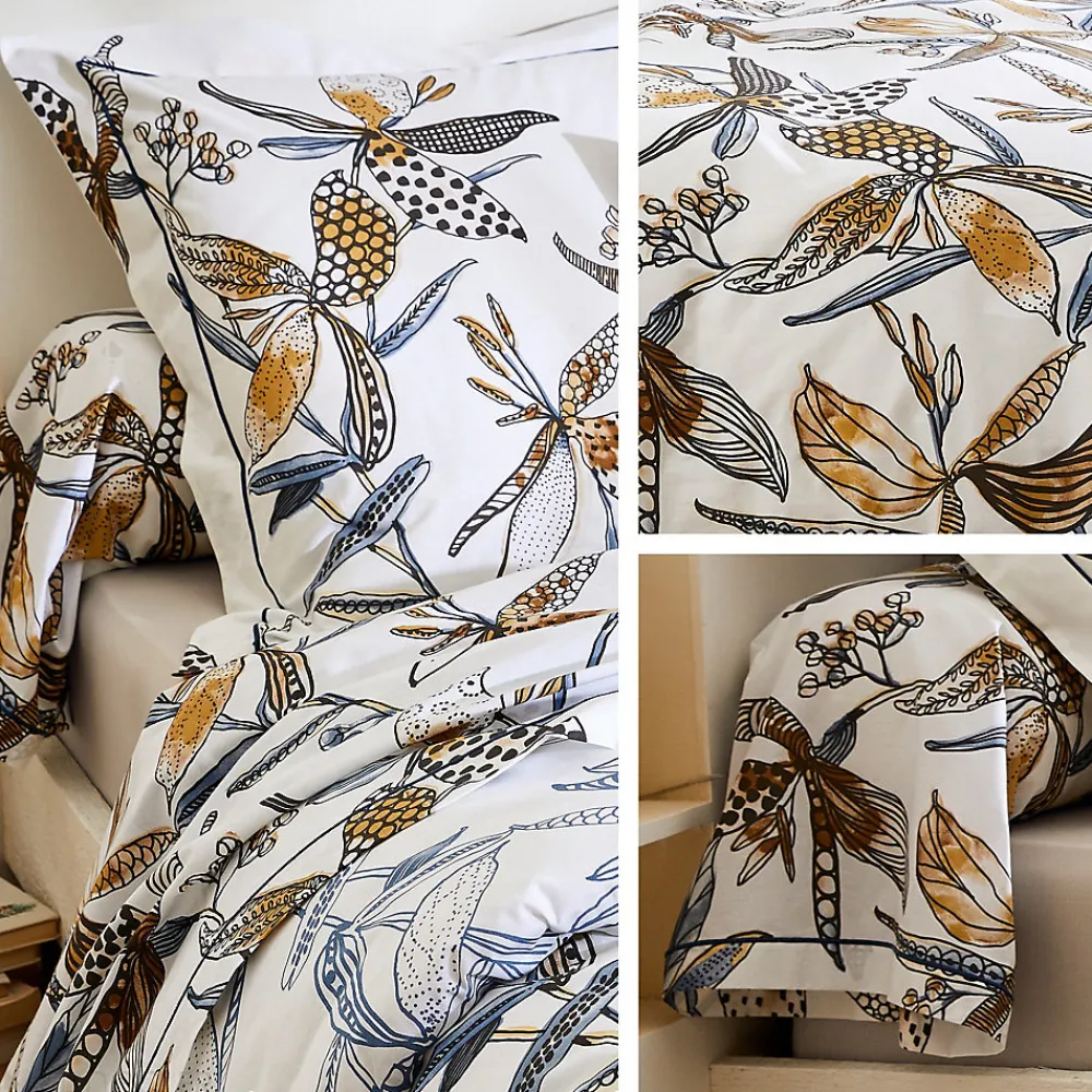 Taie de traversin 200x43 cm en coton PÉNÉLOPE beige Silice>Linnea Discount
