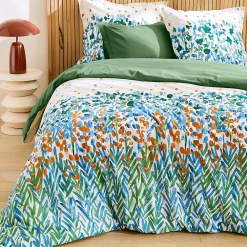 Taie de traversin 240x43 cm en coton ÉVASION Vert fougère>Linnea Online
