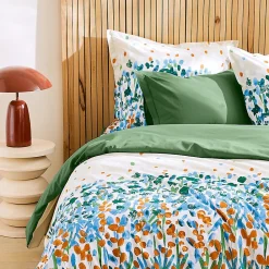 Taie de traversin 240x43 cm en coton ÉVASION Vert fougère><noscript><img width=
